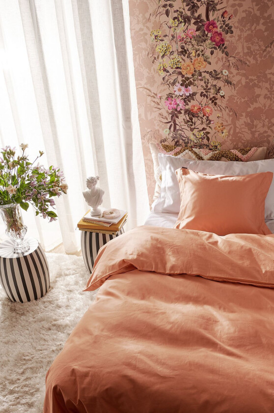 Fancy i bomullssateng, 2 eller 3 deler, Rosa