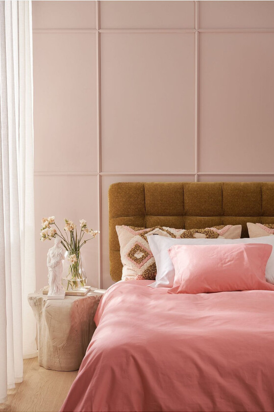 Fancy i bomullssateng, 2 eller 3 deler, Rosa