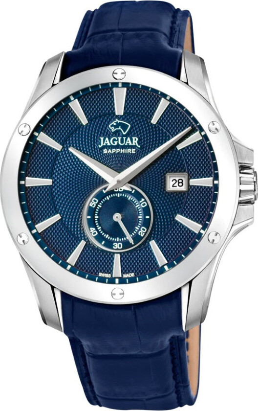 Acamar J878/2 - Kvarts - Sølv - Herreklokker - Skinn - Safir