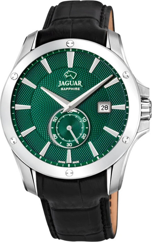 Acamar J878/3 - Kvarts - Sølv - Herreklokker - Skinn - Safir