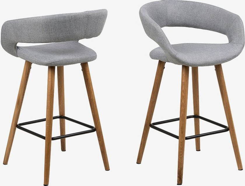 Barstol, Leo 2-pk, 65 cm, Grå