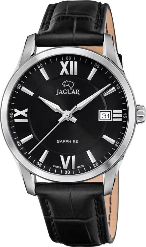 Acamar J883/4 - Kvarts - Sølv - Herreklokker - Skinn - Safir