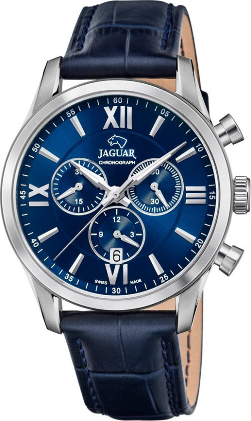 Acamar Chronograph J884/2 - Kvarts - Sølv - Herreklokker - Skinn - Safir