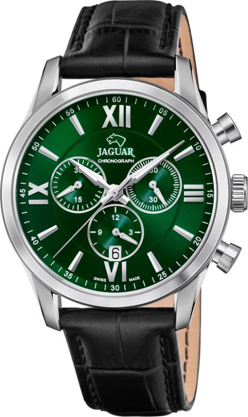 Acamar Chronograph J884/3 - Kvarts - Sølv - Herreklokker - Skinn - Safir