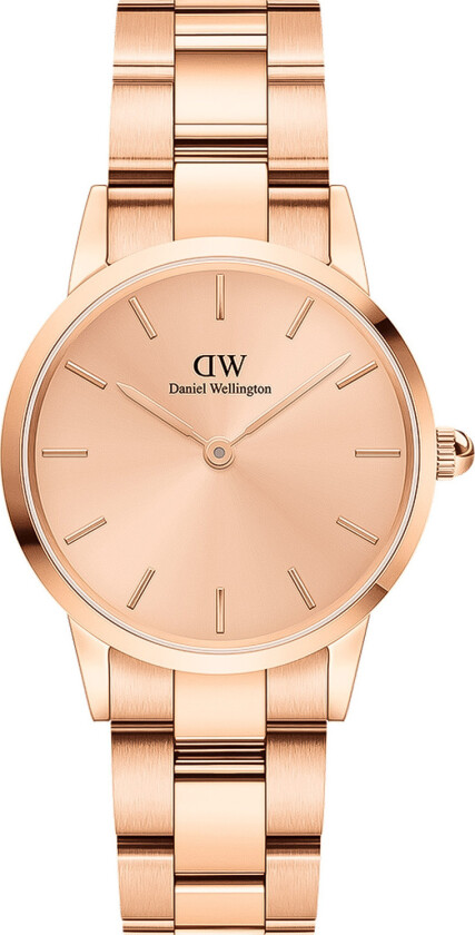 Iconic Link Unitone 28mm Rose Gold DW00100401 - Kvarts - Rosegull - Dameklokker - Rustfritt stål - ledd m/skrue - Mineral