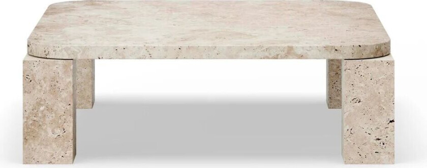 Atlas sofabord 82x82 cm Unfilled Travertine