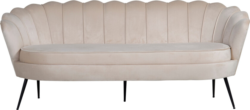 Calais 3-seter Sofa Fløyel - Beige