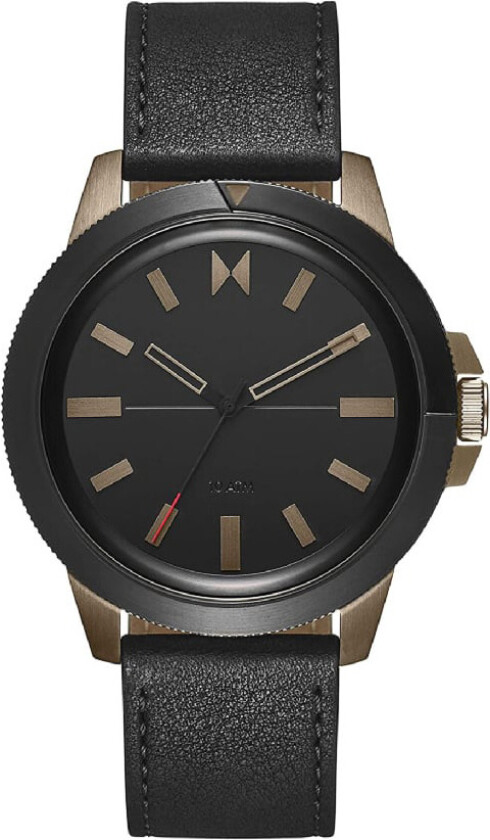 Minimal Sport 28000077-D - Kvarts - Sort - Herreklokker - Skinn - Mineral