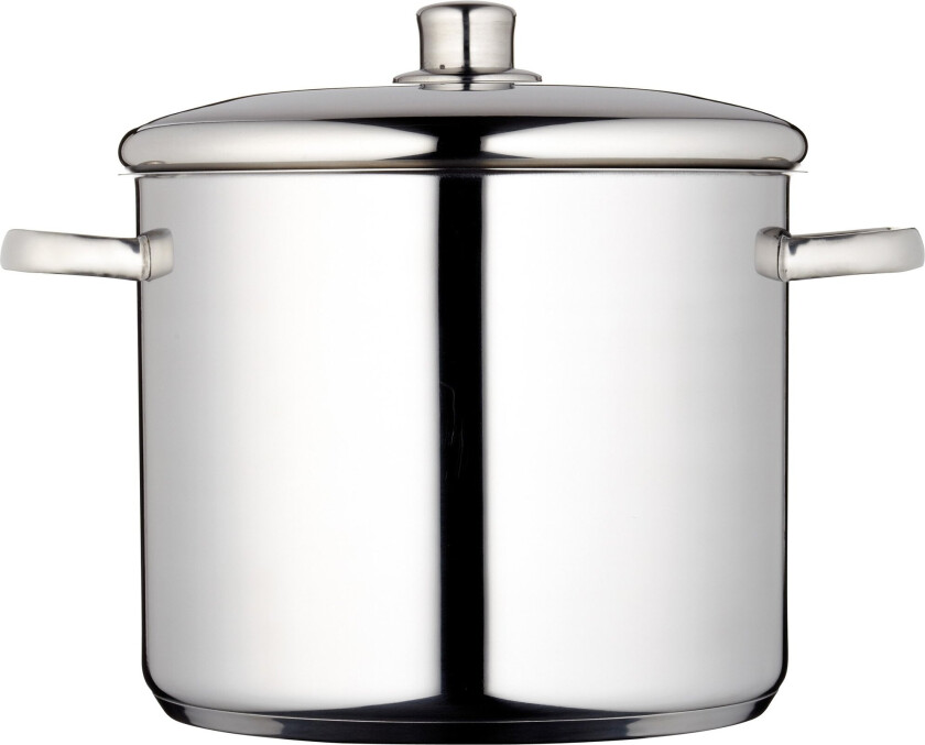 Gryte med lokk 11 liter, rustfritt stål