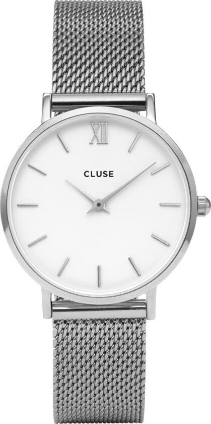Minuit Steel White Mesh CW0101203002 - Kvarts - Sølv - Dameklokker - Meshlenke - Mineral