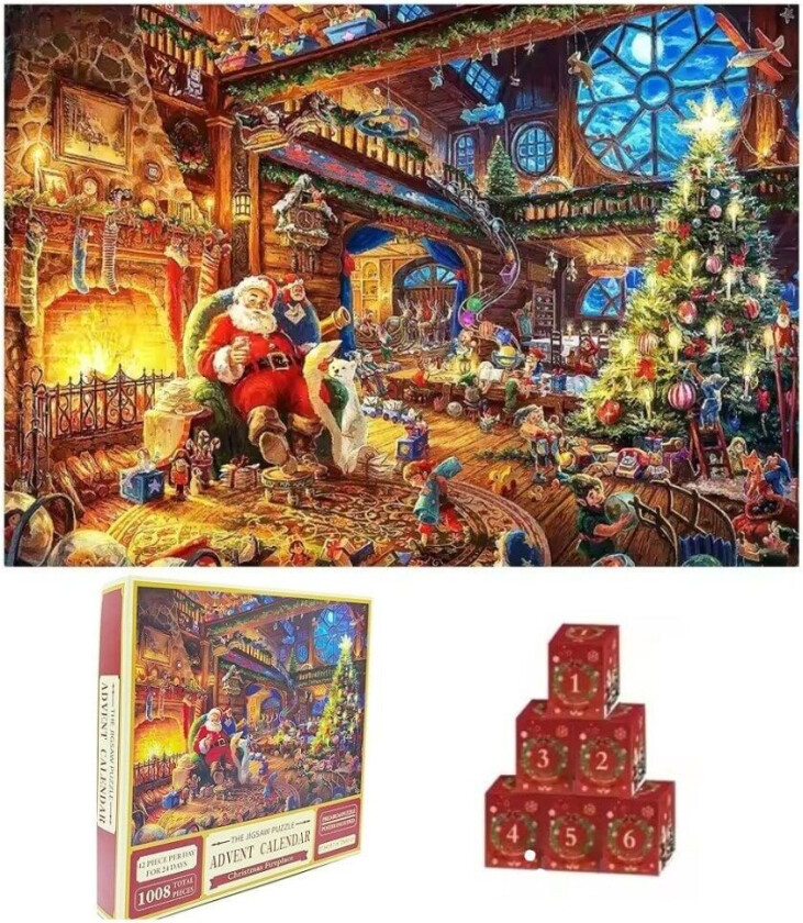 Pussel Adventskalender 2024 - Julpussel med 1008 bitar