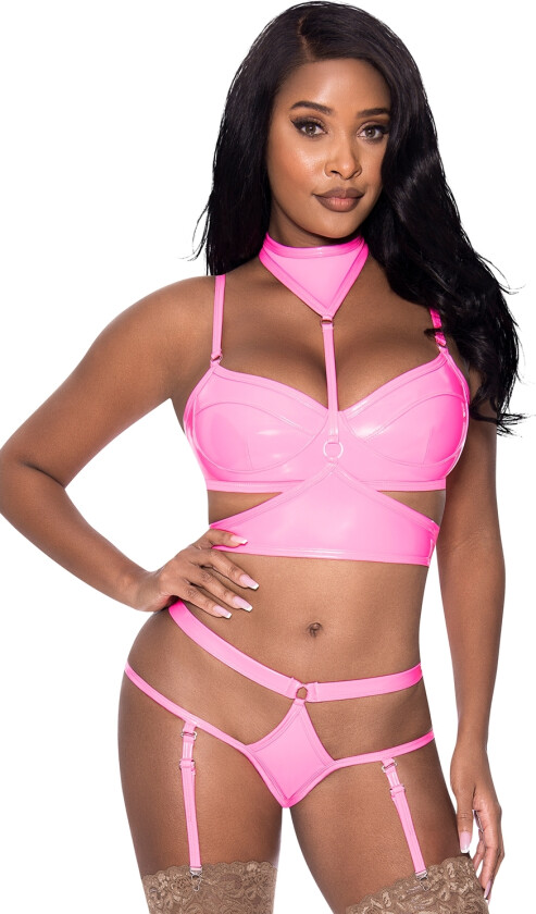 Exposed Club Candy Rosa Seletøy 3-delt Sett