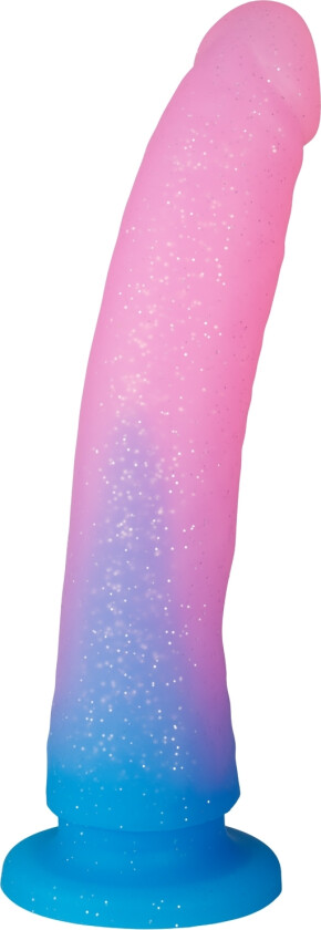 Graduert Glitter Stor Blå Dildo 22,5 cm