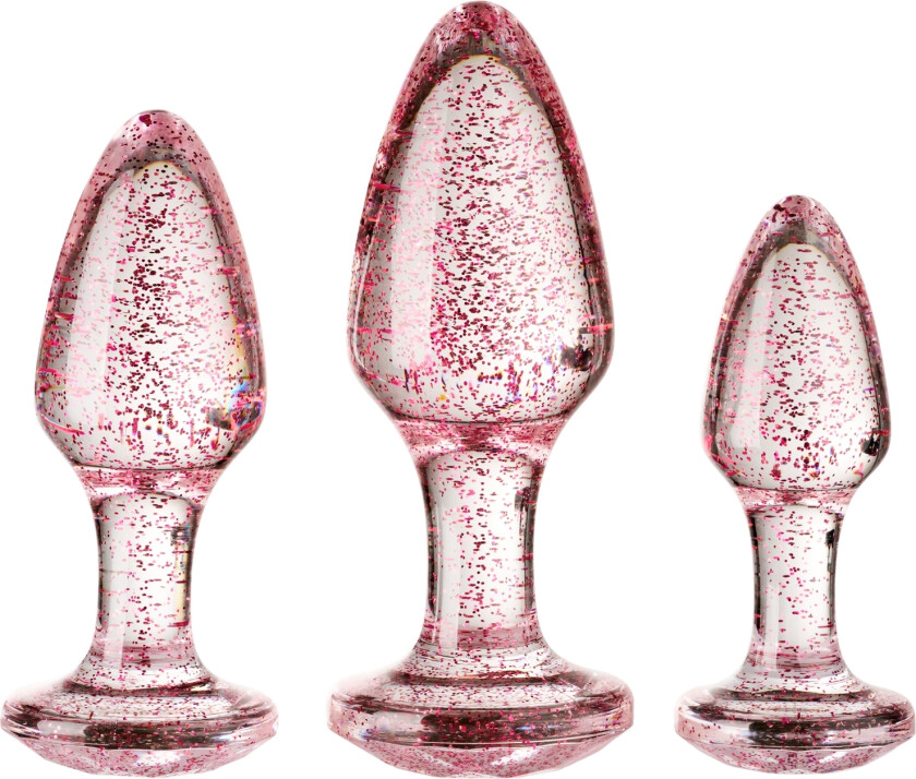 Pink Glitter Analpluggsett