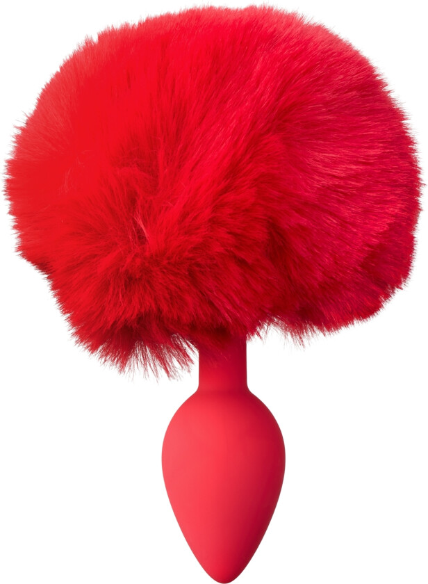 Red Furry Bunny Tail Analplugg
