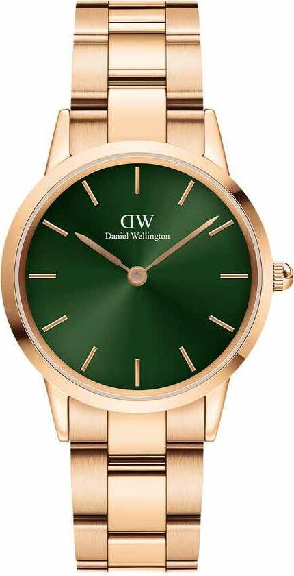 Iconic Link Emerald 32mm Rose Green DW00100420 - Kvarts - Rosegull - Dameklokker - Rustfritt stål - ledd m/pin -
