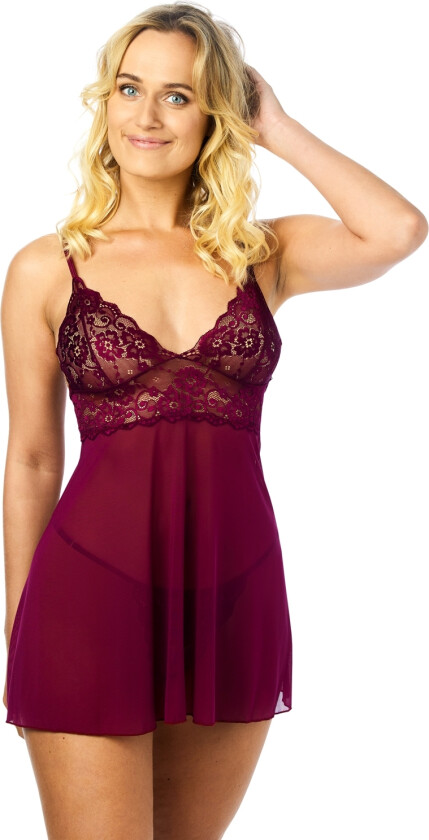 Basil Bordeaux Babydoll Sett - Bordeaux - One size
