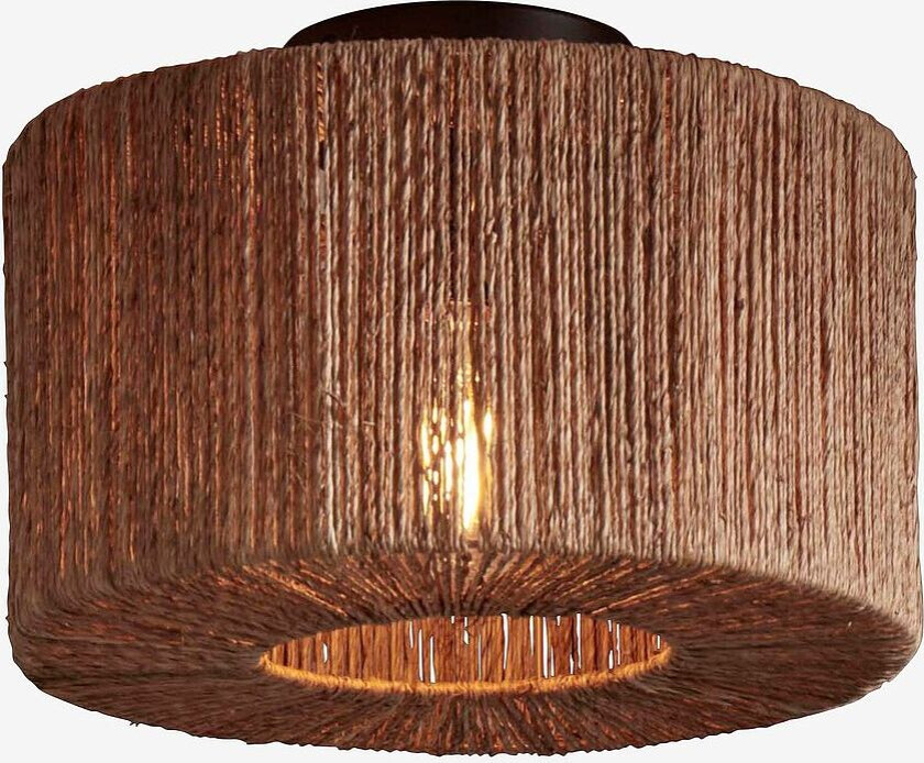 Taklampe rund/rett Iguazu 30x16 cm, Natur