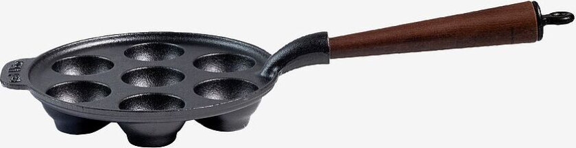 Munkepanne med trehåndtak diameter 22 cm, Svart