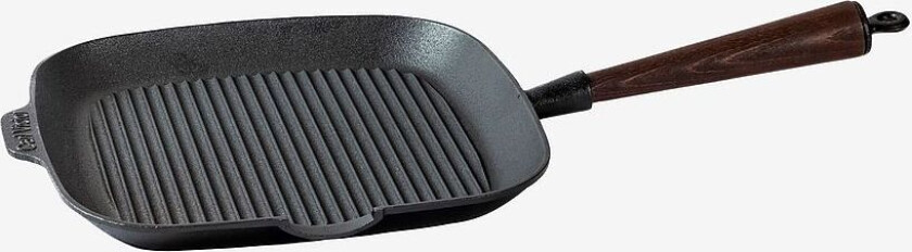 Grillpanne i støpejern 28x28 cm, Svart