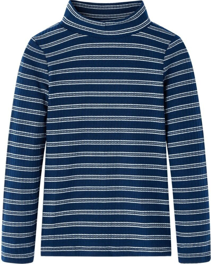 T-skjorte for barn med lange ermer marineblå 128