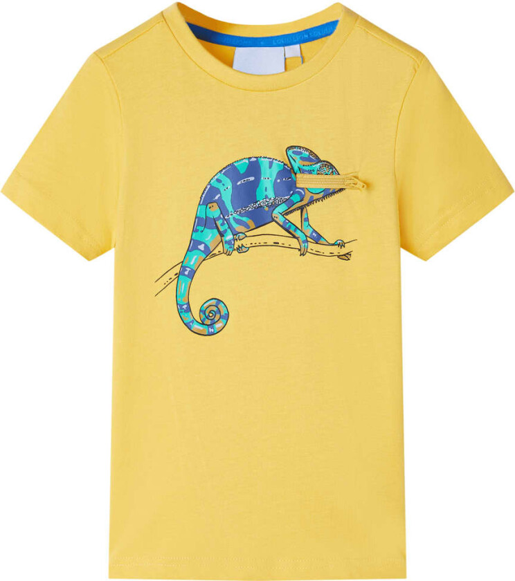 T-skjorte for barn med korte ermer lyseoker 140