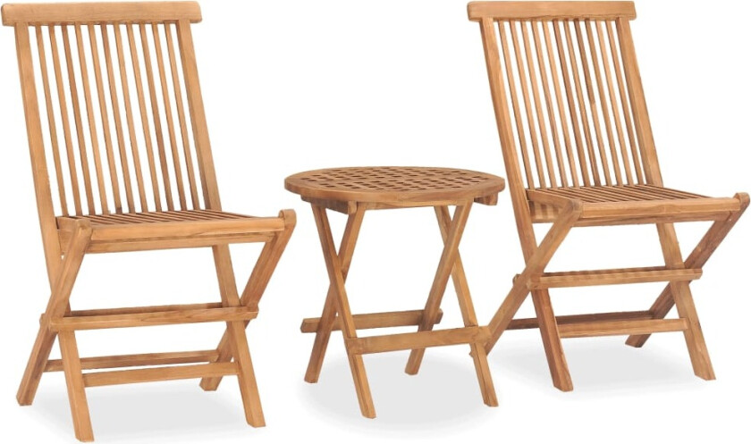 Utendørs spisestue sammenleggbar 3 deler heltre teak