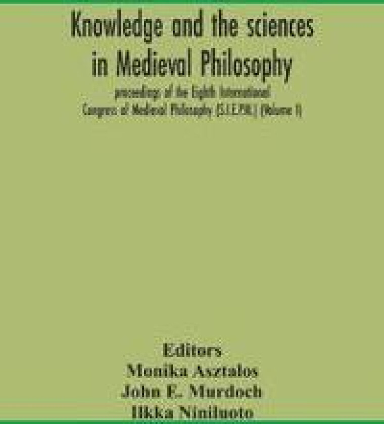 Knowledge and the sciences in medieval philosophy