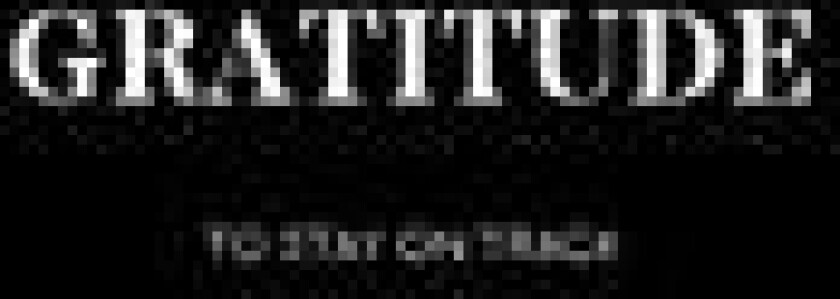 Gratitude : To stay on track