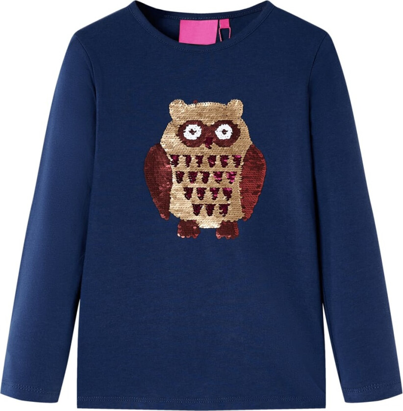 T-skjorte for barn med lange ermer marineblå 92