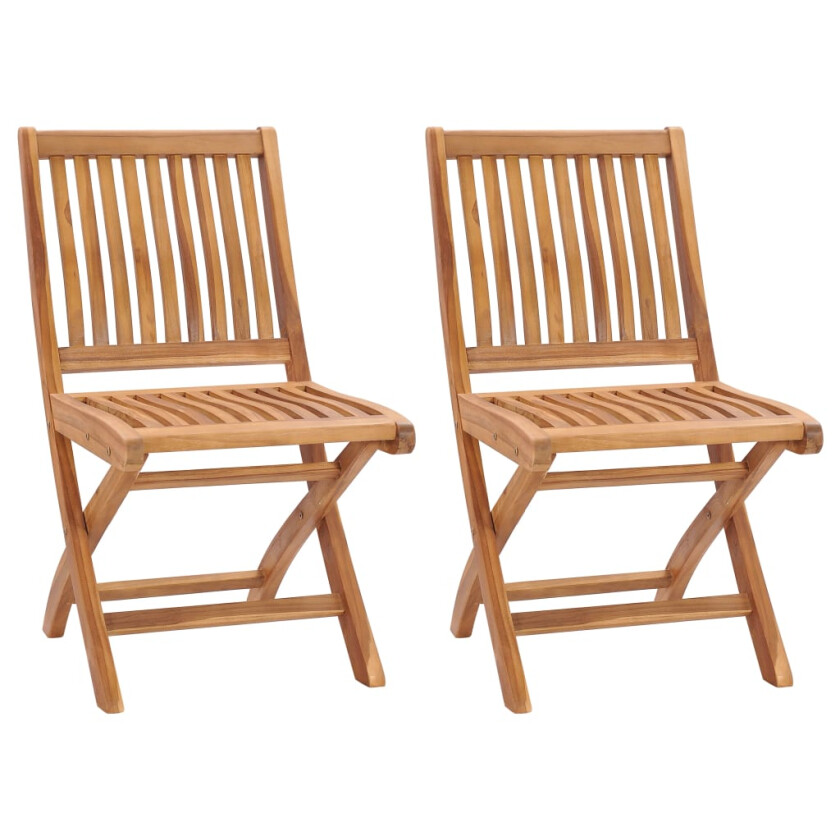 Klappstoler 2 stk heltre teak