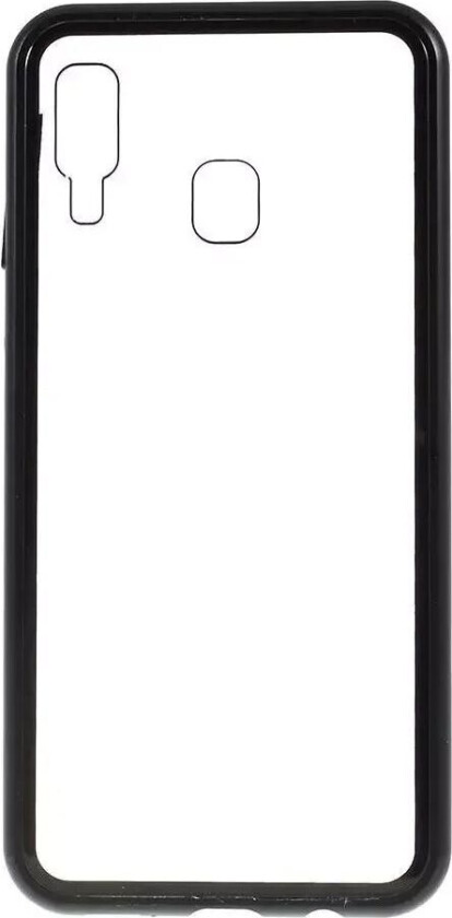 Samsung Galaxy A30 Magnetisk Deksel m. Glassbakside - Svart