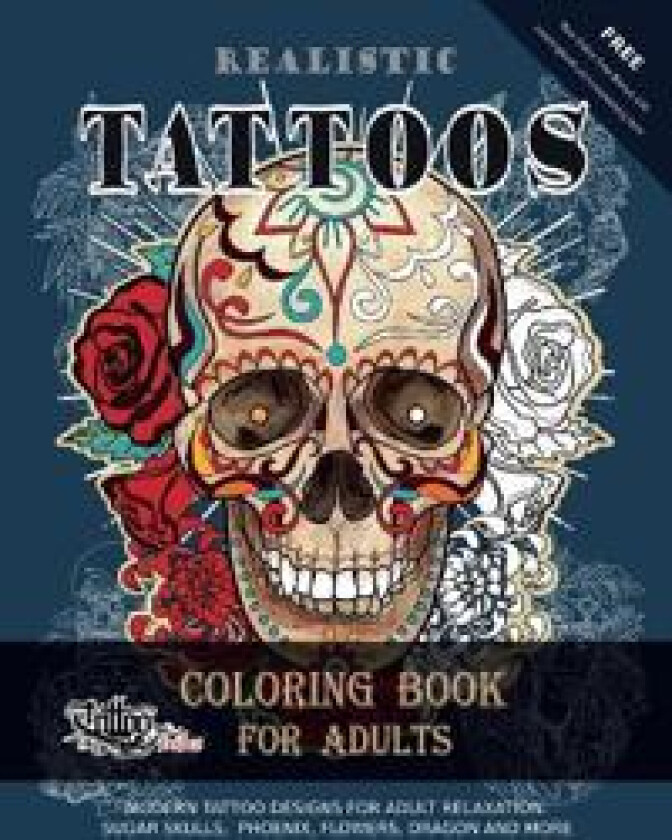 Realistic Tattoos Coloring Book for Adults