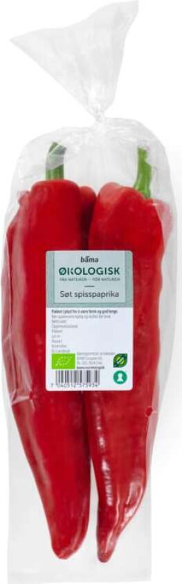 Paprika Rød Søt Spiss 2pk Økologisk