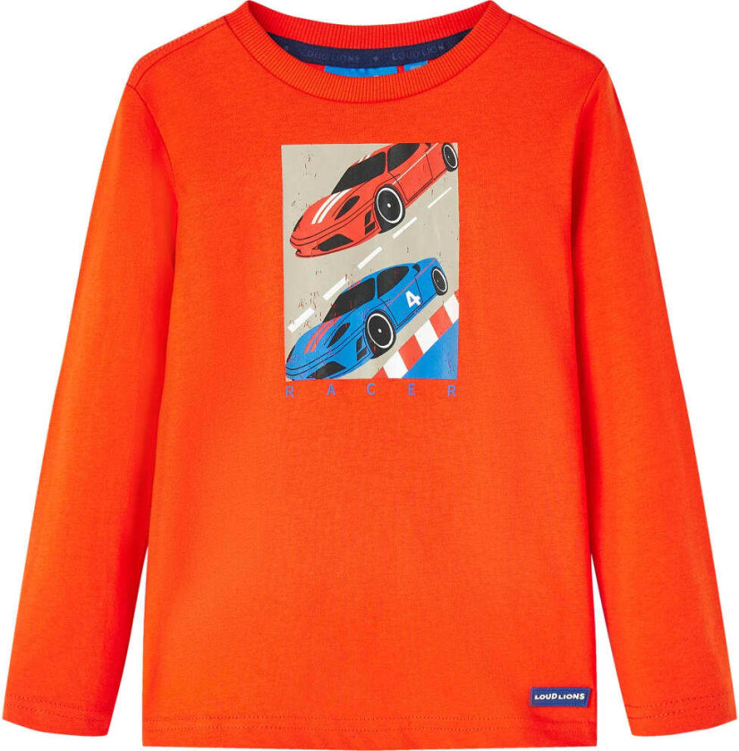 T-skjorte for barn med lange ermer brent oransje 128