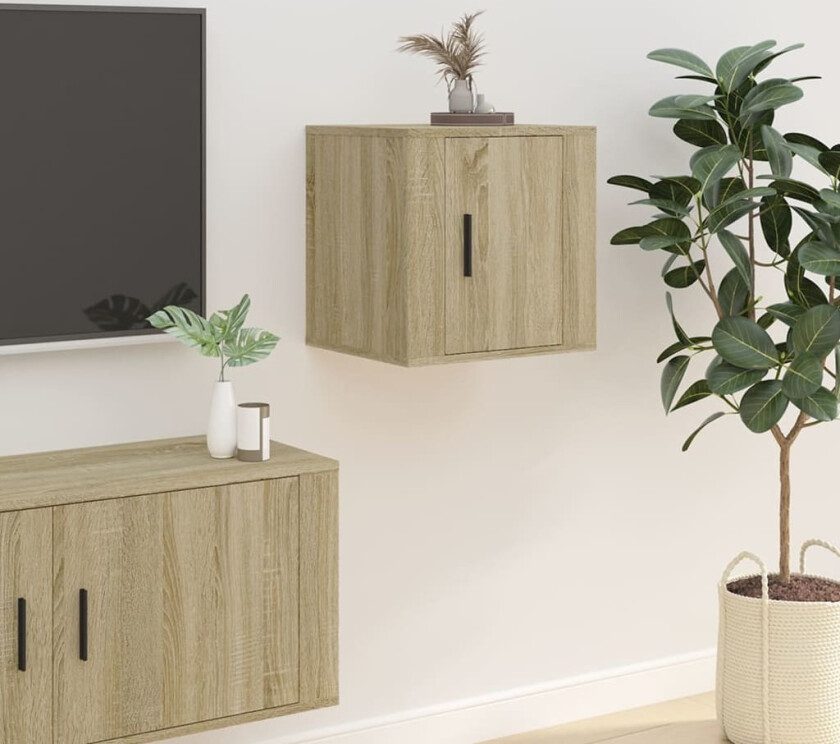 Vegghengt TV-benk sonoma eik 40x34,5x40 cm