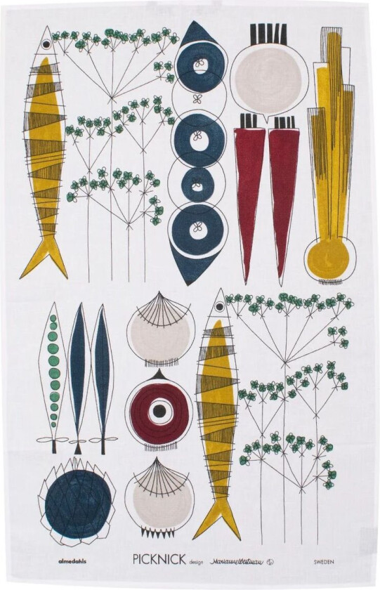 Picknick kjøkkenhåndkle Blå-multi