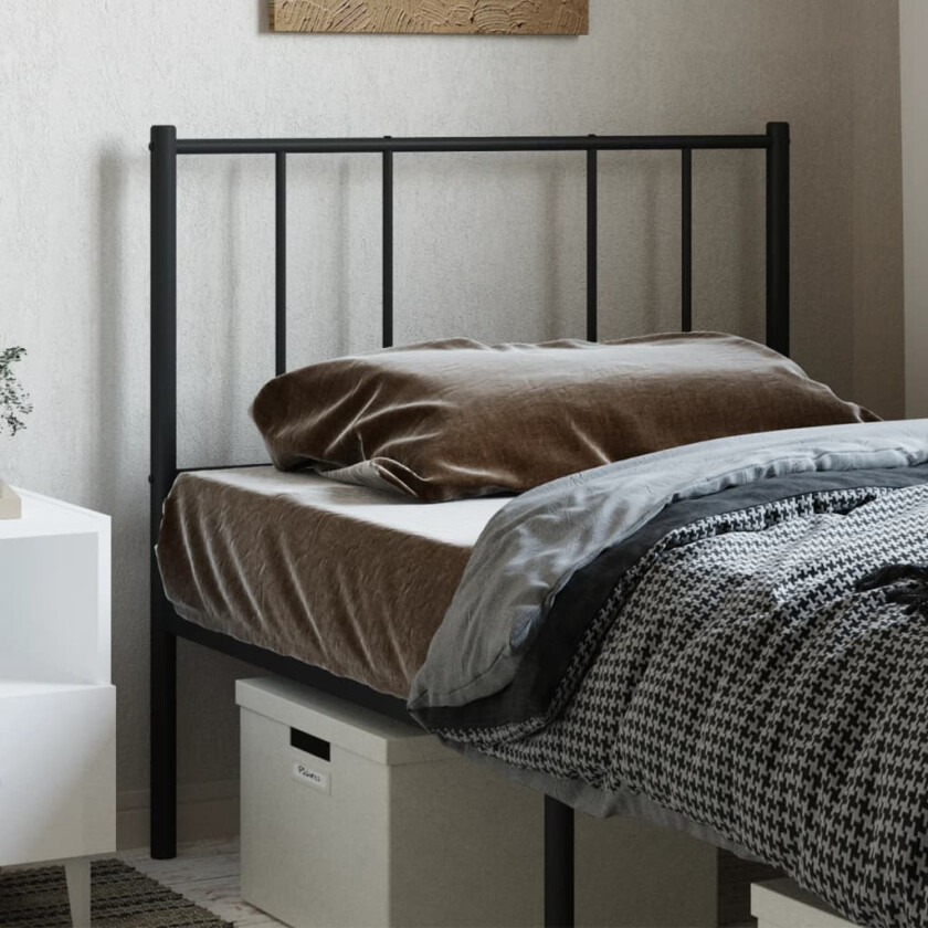 Sengegavl i metall svart 80 cm