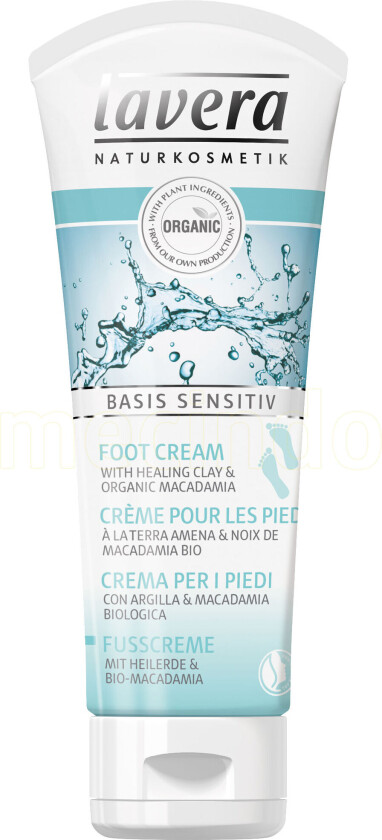 Basis Fotkrem m. macadamia & leir e - 75 ml