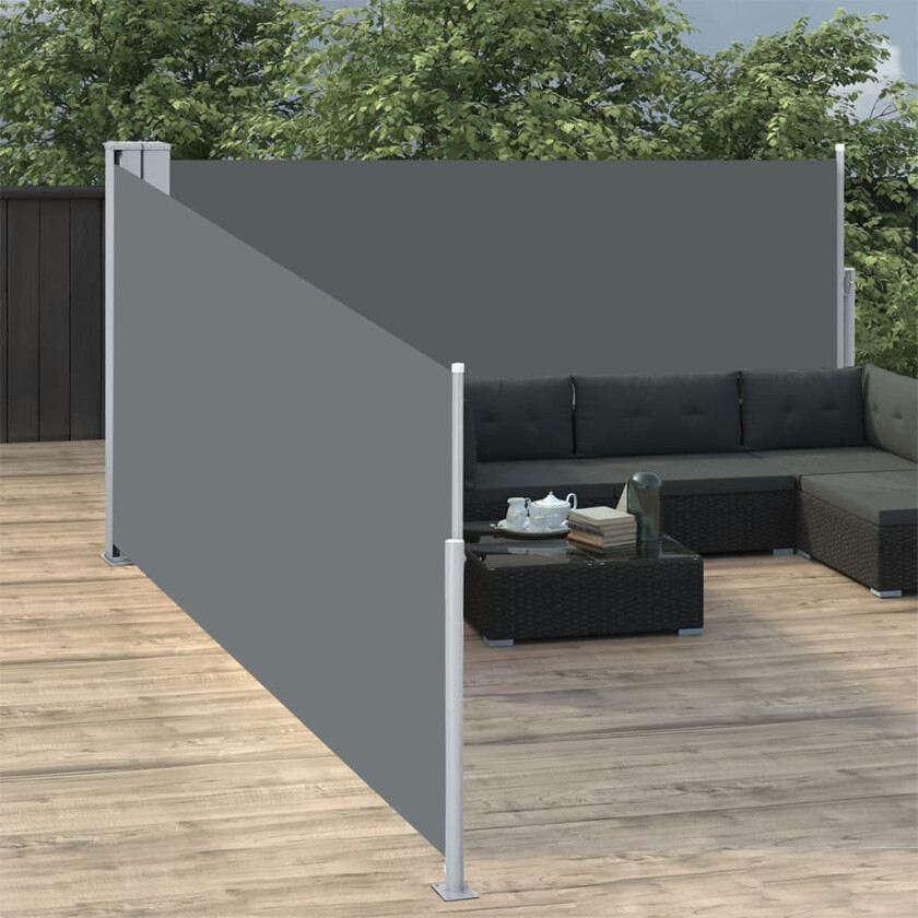 Bilde av Uttrekkbar sidemarkise 100x1000 cm antrasitt