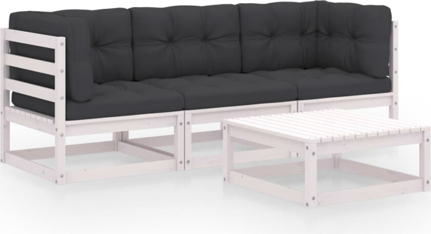 Hagesofagruppe med puter 4 deler heltre furu