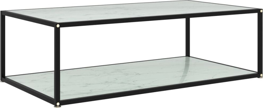 Salongbord hvit 120x60x35 cm herdet glass