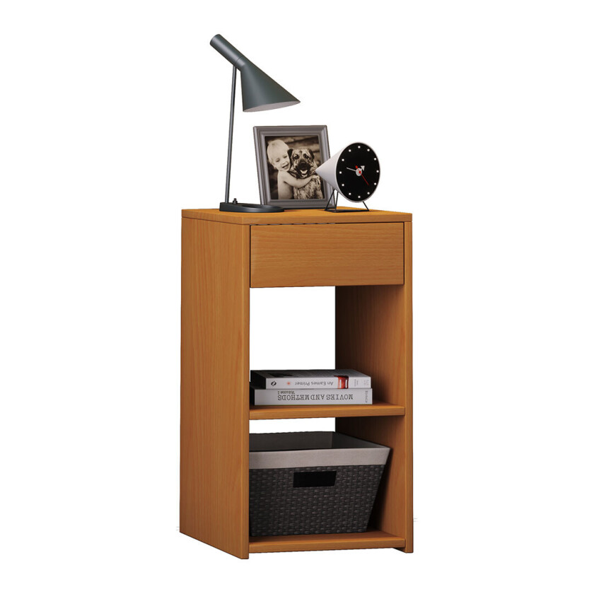 Sledo Maxi nattbord 1 skuff, 2 hylle bøk dekor.