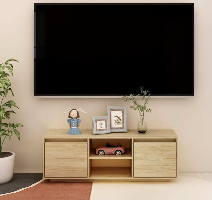 TV-benk 110x30x40 cm heltre furu
