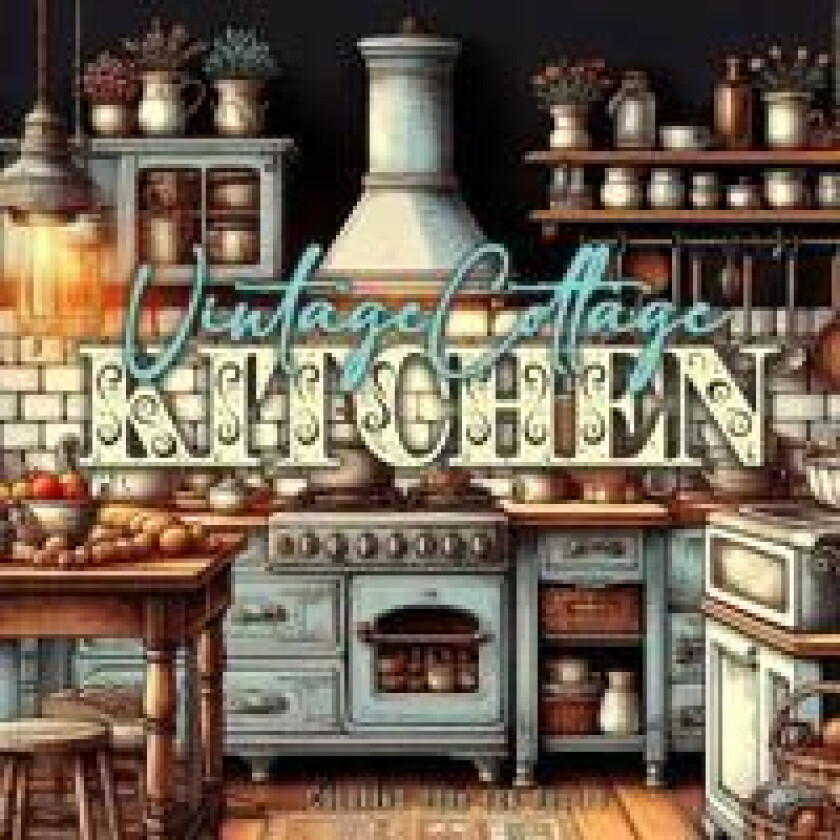 Vintage Cottage Kitchen Coloring Book for Adults
