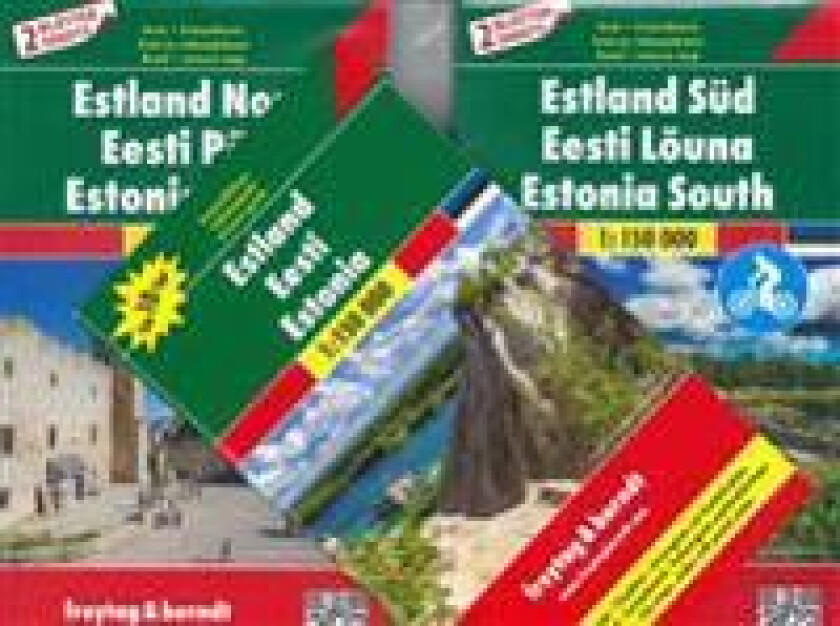 Estonia Road Map, 2 Sheets with Biking Routes 1:150 000