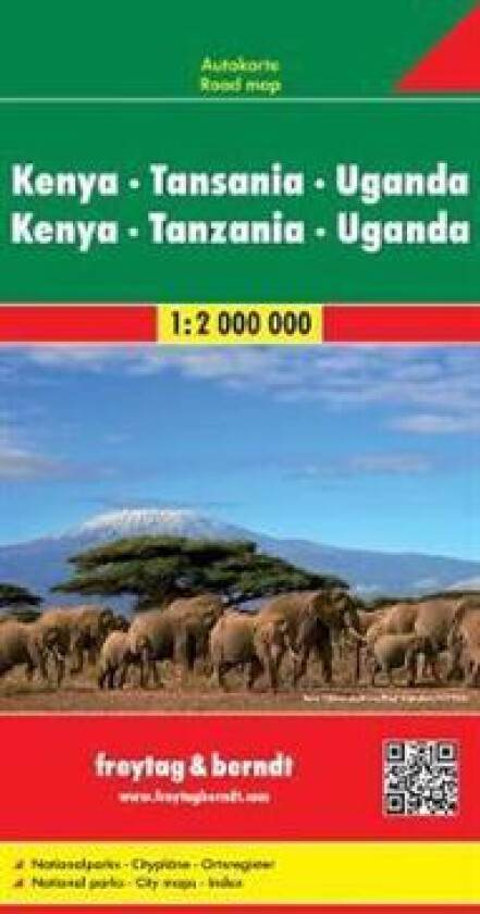 Kenya - Tanzania - Uganda - Rwanda Road Map 1:2 000 000
