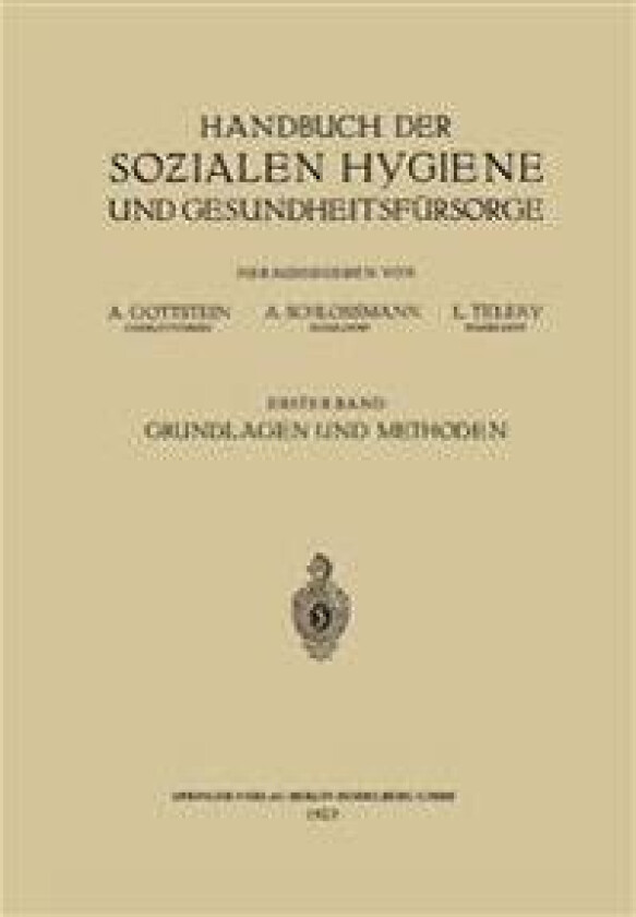 Handbuch der Sozialen Hygiene und Gesundheitsfürsorge