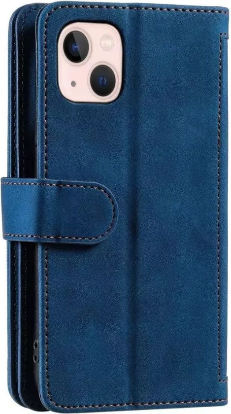 iPhone 14 Skinndeksel m. Lommebok og Magnetlås - Blå