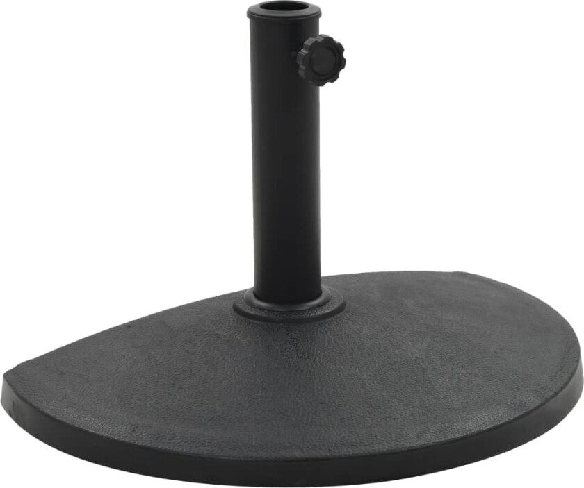 Parasollfot polyresin halvrund 9 kg svart